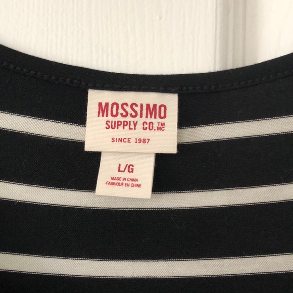 Mossimo black and white stripped swing dress - L - Picture 2 of 2